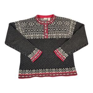 Vintage LL Bean Nordic Fair Isle Birdseye Sweater Womens Medium (runs small)